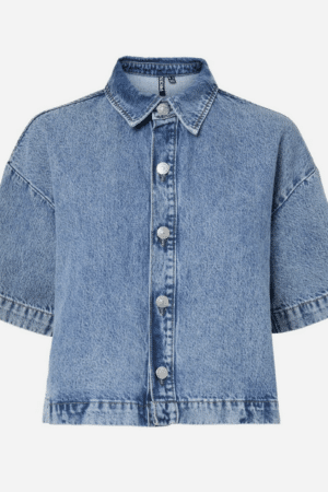 PCSKY SS A-SHAPE DENIM TOP NOO MEDIUM BLUE DENIM