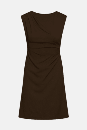 VMSMILLA SS O-NECK SHORT DRESS CHOCOLATE