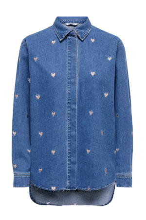 ONLVERA LS HEART DNM SHIRT GUA MEDIUM BLUE DENIM