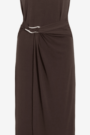 VIJUSTINE O-NECK MIDI DRESS BRUN