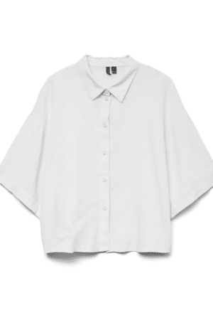 VMLINN 2/4 SHORT SHIRT WVN NOO SNOW WHITE