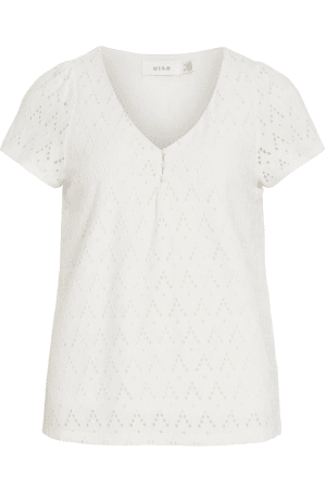 VIAMALINA V-NECK SS TOP SNOW WHITE