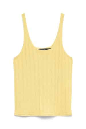 VMLULA LINEN SL O-NECK TOP NOO PALE BANANA