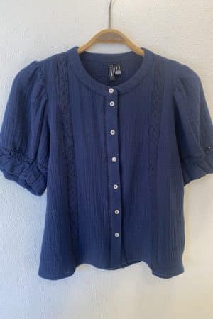 VMNATALI 2/4 LACE SHORT TOP NAVY BLAZER