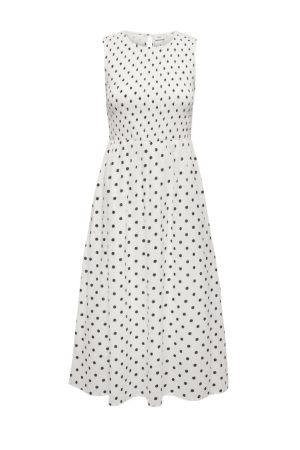 JDYDIEGO S/L SMOCK MIDI DRESS CLOUD DANCER/BLACK