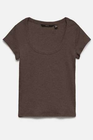 VMCHLOE CS SHORT U-NECK  CHOCOLATE