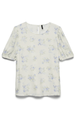 VMBELLA 2/4 O-NECK TOP BLÅ