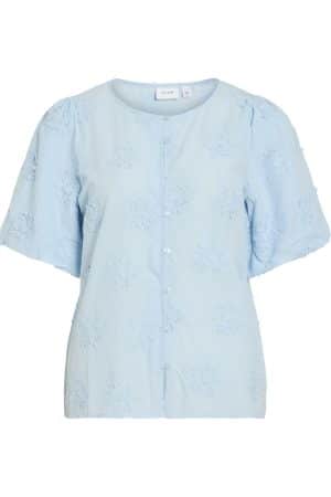 VIANTONETT O-NECK 2/4 SHIRT  BLÅ