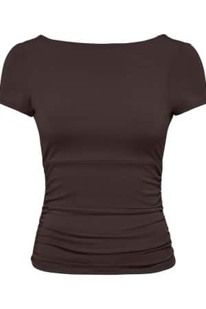 ONLEVELYN SS BOATNECK TOP JRS COFFEE BEAN