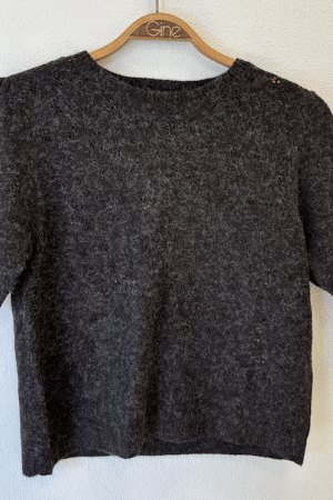 VMDOFFY STITCH 2/4 O-NECK  CHOCOLATE