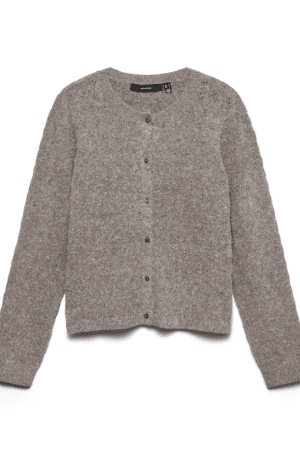 VMDOFFY STITCH LS O-NECK CARDI MOON ROCK MELANGE