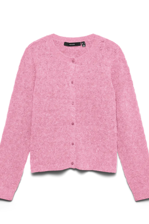 VMDOFFY STITCH LS O-NECK CARDI PRISM PINK/MELANGE