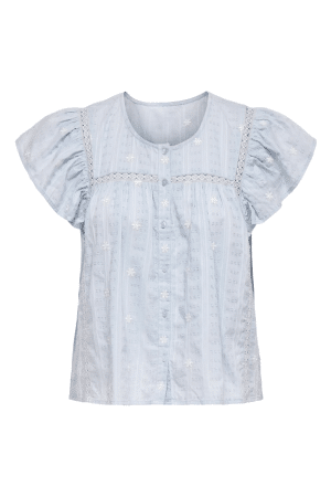 JDYFIA SS EMBROIDERY SHIRT  CASHMERE BLUE