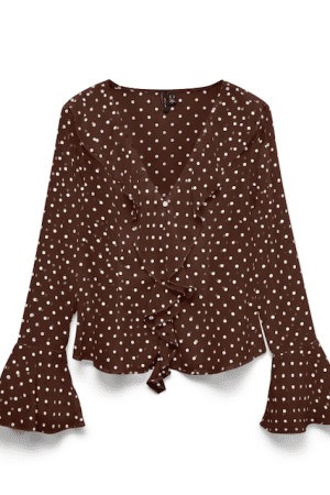 VMWILLOW LS FRILL TOP CHOCOLATE MARTINI