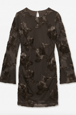 VMQUINN LS SHORT DRESS CHICORY COFFEE