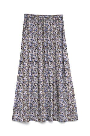 VMEASY JOY MAXI SLIT SKIRT WVN BLACK/BLUE FLOWER