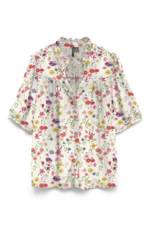 VMEASY JOY 2/4 V-NECK FRILL TO CLOUD DANCER/LISA