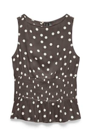 VMELISA SL SMOCK DETAIL TOP CHOCOLATE MARTINI