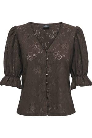 JDYJAKOBE 2/4 LACE TOP COFFE BEAN
