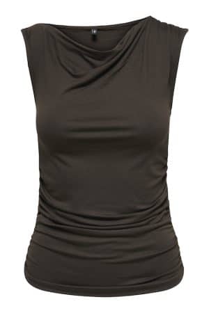 ONLVANJA SS OFF SHOULDER TOP COFFEE BEAN