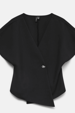 VMSONJA SS V-NECK TOP WVN  SORT