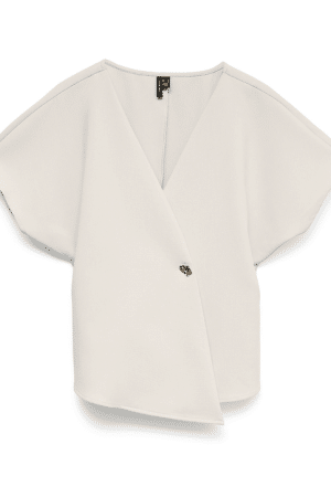 VMSONJA SS V-NECK TOP WVN  CREME