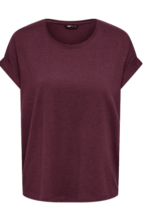 ONLMOSTER S/S O-NECK TOP NOOS  MAROON BANNER