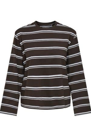 ONLFREJA STRIPE L/S WIDE SLEEV COFFEE BEAN/BALLAD BLU