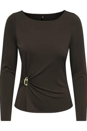 ONLELENA L/S BOATNECK METAL COFFEE BEAN