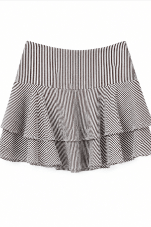 VMISA SHORT FRILL SKIRT  CHOCOLATE