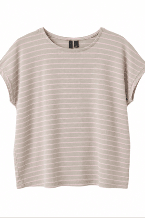 VMHOLLI CAP SLEEVE O-NECK TOP  SILVER LINING