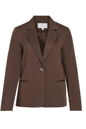 VIBELLA L/S BLAZER NOOS  COFFEE BEAN