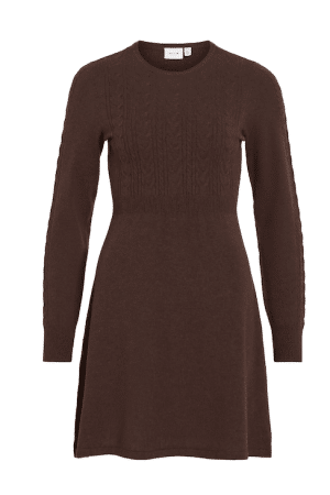 VIKERRY CABLE L/S KNIT CARDIGA COFFEE BEAN