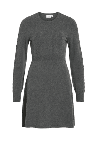 VIKERRY O-NECK L/S BABLE KNIT  DARK GREY/MELANGE