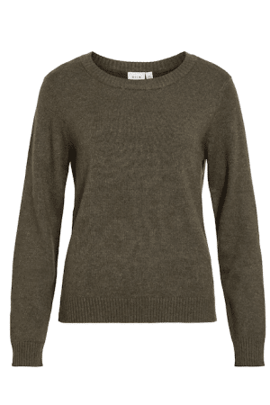 VIRIL O-NECK L/S KNIT TOP  FOREST NIGHT