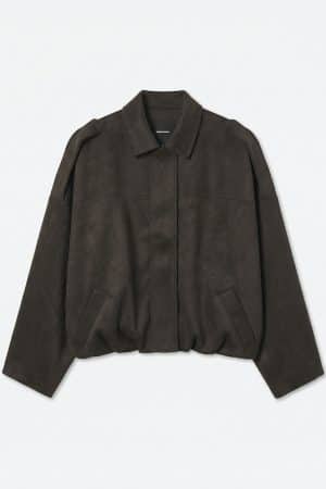 VMHAZEL LS FAUX SUEDE BOMBER SEAL BROWN