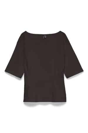 VMBJORK SS BOATNECK TOP JRS CHOCOLATE