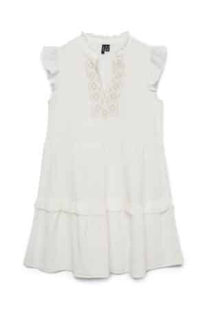 VMDICTHE EMB SHORT DRESS SNOW WHITE