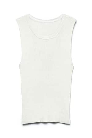 VMEYMA SL O-NECK TOP  SNOW WHITE