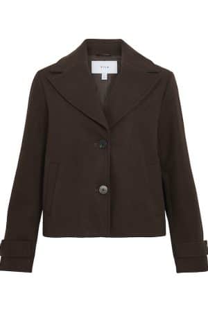 VISOLO L/S SHORT JACKET/TES/2 COFFEE BEAN