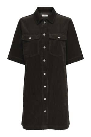 JDYSHIRAZ S/S BUTTON DRESS PNT CHOCOLATE