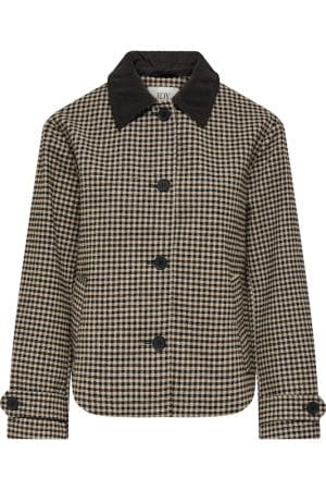 JDYVALERIE CHECK JACKET OTW ICED COFFEE/BLACK AND