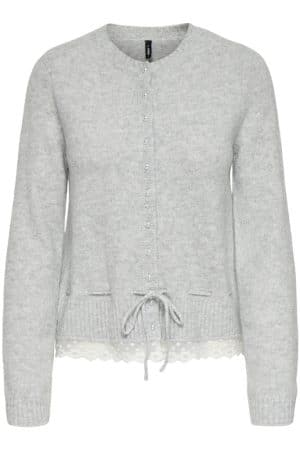 ONLCHER LS DETAIL CARDIGAN LIGHT GRAY MELANGE