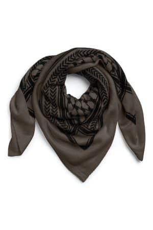 PCNOVIS SQUARE SCARF HOT FUDGE/BLACK