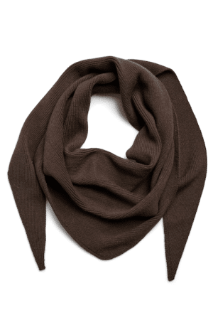 PCKOMMA RIB BIG TRIANGLE SCARF HOT FUDGE