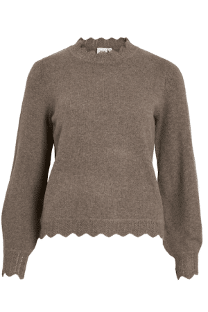 VINIKOLINA O-NECK L/S KNIT TOP FALCON/MELANGE