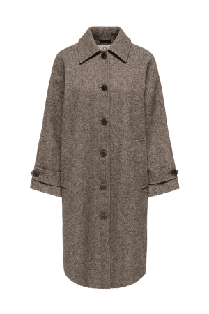 JDYVINGA HERRINGBONE LONG COAT CHOCOLATE