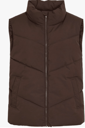 VILAVENDER S/L SHORT VEST/TB COFFEE BEAN