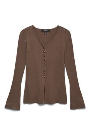VMWILLOW LS V-NECK CARDIGAN COCOA BROWN