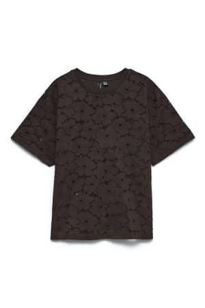 VMVILLA 2/4 O-NECK OVERSIZED  CHOCOLATE